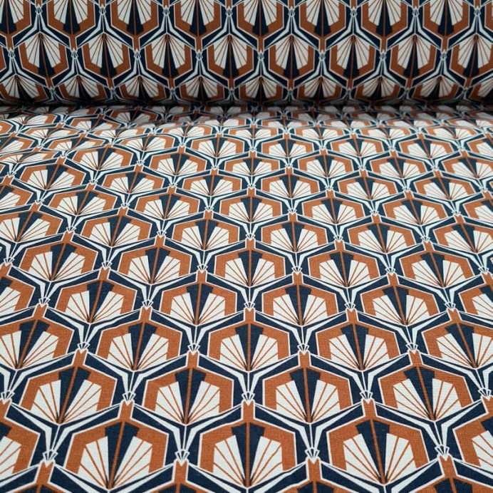 Tela de Loneta Fondo Beige con Estampado Geométrico (ancho 2,80M)