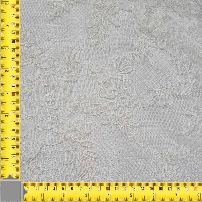 Tela Blanca de Encaje Flores Bordadas para Novia (ancho 1,25M) - Imagen 3