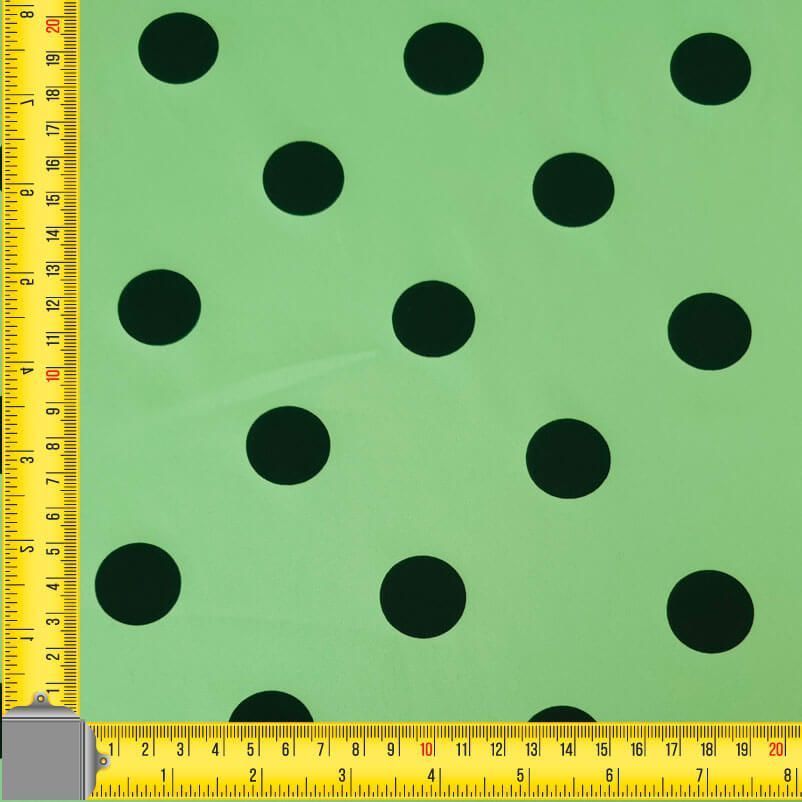 Tela Bielástica Verde Menta con Lunares Verdes de 3cm (ancho 1,50M) - Imagen 2