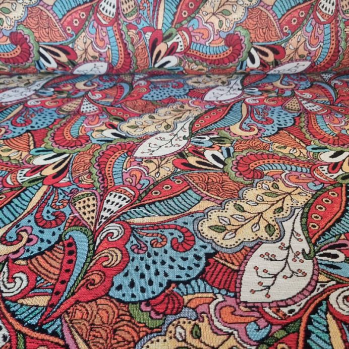 Tela de Gobelino Ilustración Cachemir Multicolor (ancho 2,80M)