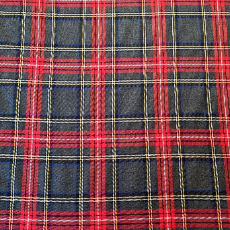 Tela de Sarga Cuadro Escocés Gris para Uniforme (ancho 1,50M) - Imagen 3