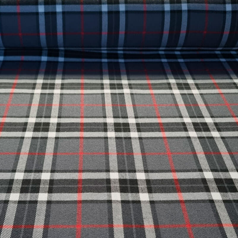 Tela de Sarga Cuadro Escocés Gris (ancho 1,50M)