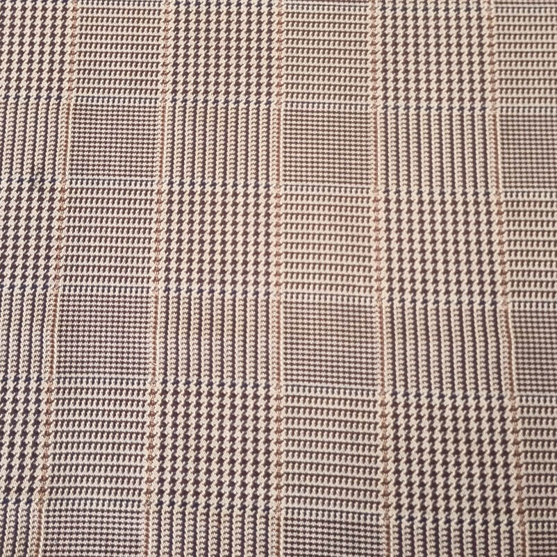 Tela de Sarga Cuadro Escocés Pata de Gallo Marrón (ancho 1,50M) - Imagen 4