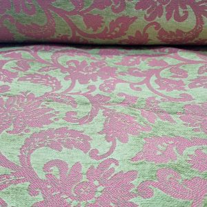 Tela de Chenilla con Jacquard Verde Pistacho y Fucsia Reversible (ancho 2,80M)