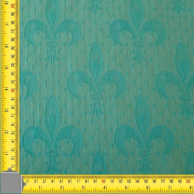 Tela de Jacquard Flor de Lis Agua Marina (ancho 1,35M) - Imagen 2