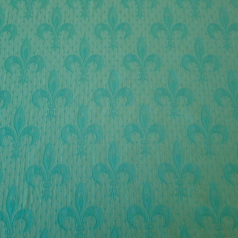 Tela de Jacquard Flor de Lis Agua Marina (ancho 1,35M) - Imagen 3