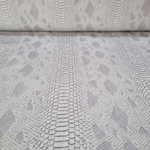 Tela de Polipiel Serpiente Blanca y Plata (ancho 1,40M)
