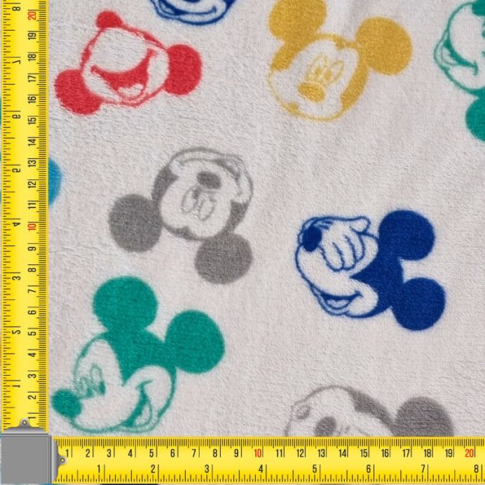 Tela de Coralina Blanca Estampado Mickey Mouse Multicolor (ancho 1,50M) - Imagen 3