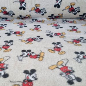 Tela de Coralina Beige Estampado Mickey Mouse (ancho 1,50M)