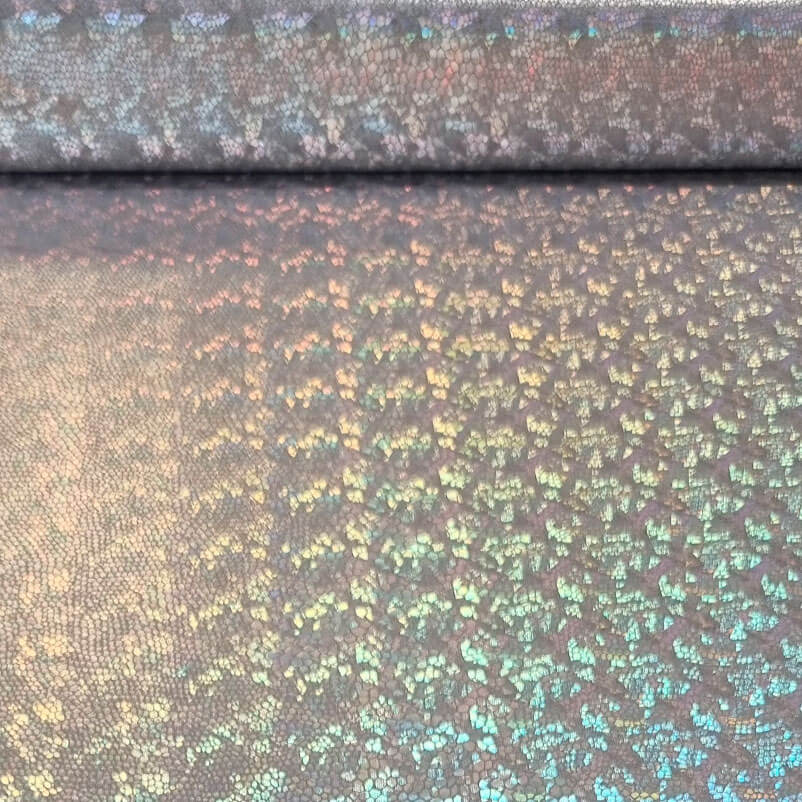 Tela de Punto Lamé Serpiente en Plata con Efecto Holográfico (ancho 1,50M)