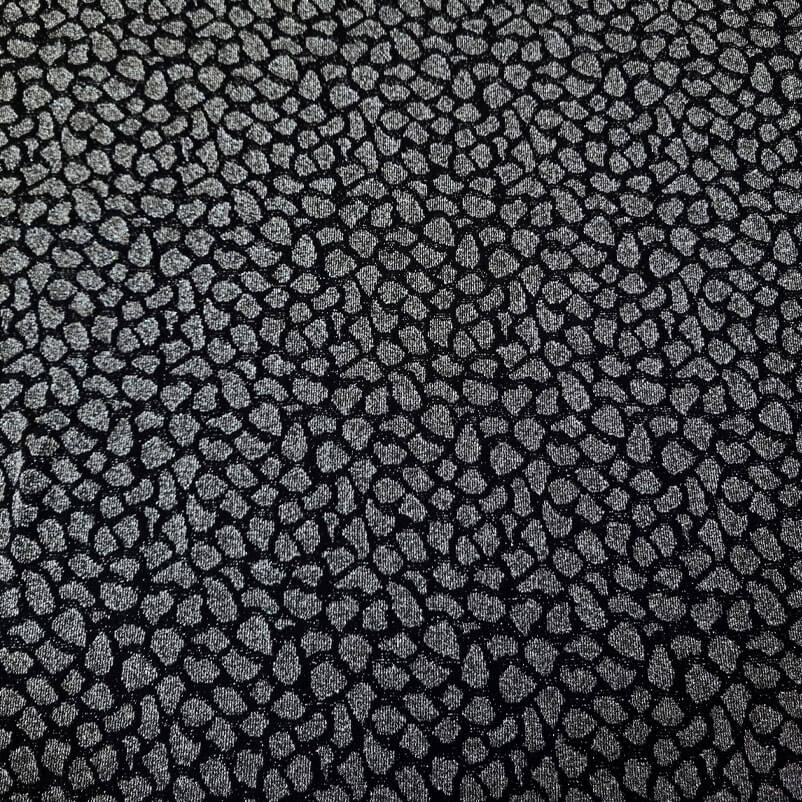 Tela de Punto Leopardo Negro y Plata Purpurina (ancho 1,50M) - Imagen 3