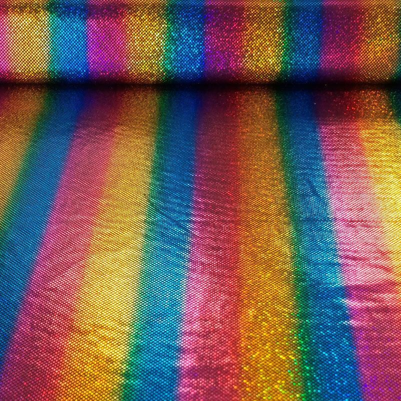 Tela de Punto Lamé Arcoíris Holográfica (ancho 1,50M)