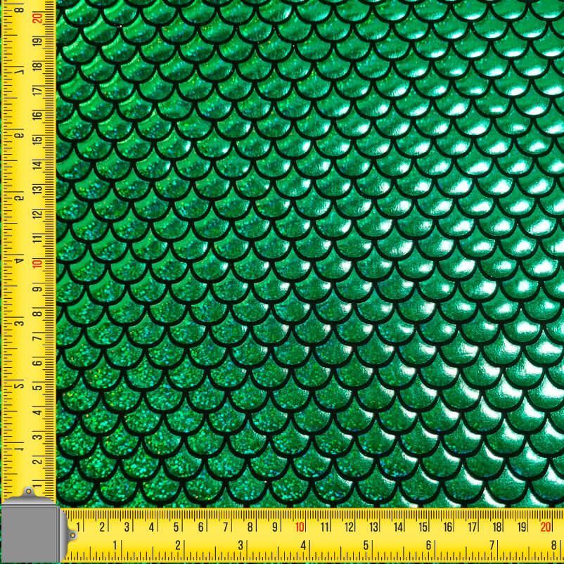 Tela de Punto Lamé Escamas Verde Holográfica (ancho 1,50M) - Imagen 3