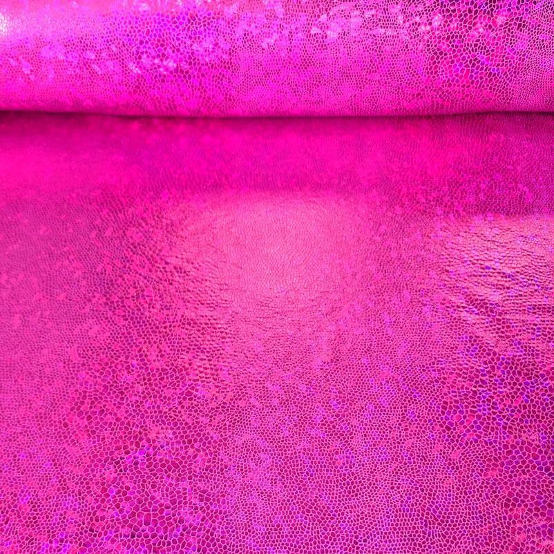 Tela de Punto Lamé Serpiente en Fucsia con Efecto Holográfico (ancho 1,50M)