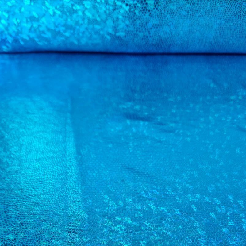 Tela de Punto Lamé Serpiente en Turquesa con Efecto Holográfico (ancho 1,50M)