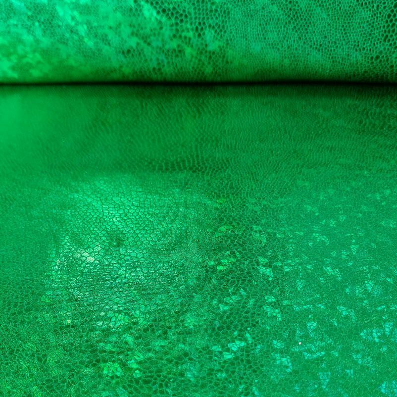 Tela de Punto Lamé Serpiente en Verde con Efecto Holográfico (ancho 1,50M)