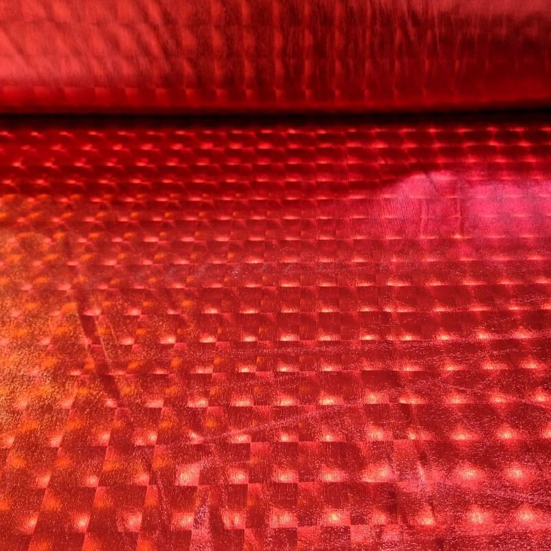 Tela de Punto Lamé Roja efecto Tridimensional (ancho 1,50M)