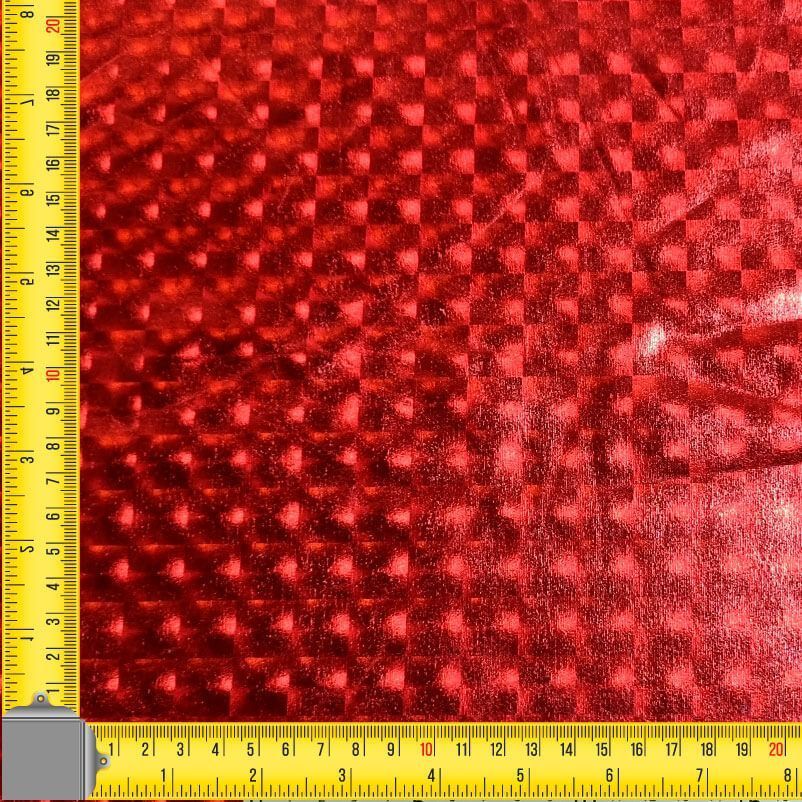 Tela de Punto Lamé Roja efecto Tridimensional (ancho 1,50M) - Imagen 3