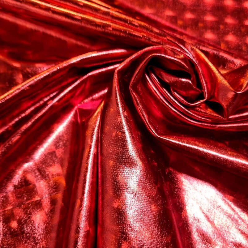 Tela de Punto Lamé Roja efecto Tridimensional (ancho 1,50M) - Imagen 2