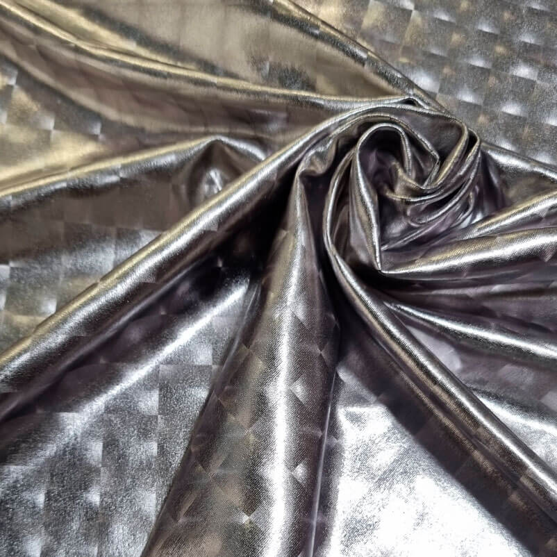 Tela de Punto Lamé Plata efecto Tridimensional (ancho 1,50M) - Imagen 2