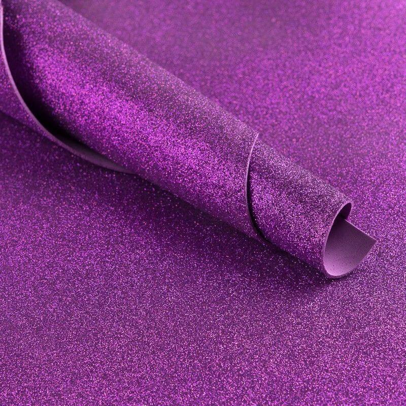 Goma Eva Morada Glitter / Purpurina (ancho 0,90M) - Imagen 2