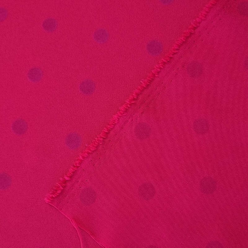 Tela de Stretch Fucsia Lunar Flocado Terciopelo 1cm (ancho 1,55M) - Imagen 4