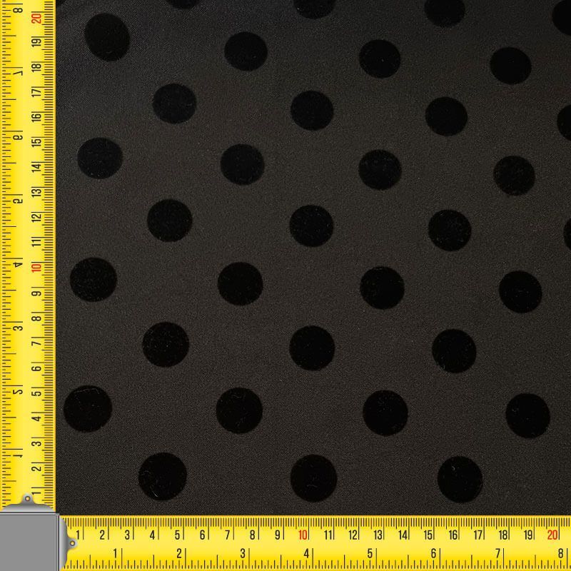 Tela de Stretch Negra Lunar Flocado Terciopelo 2cm (ancho 1,55M) - Imagen 3