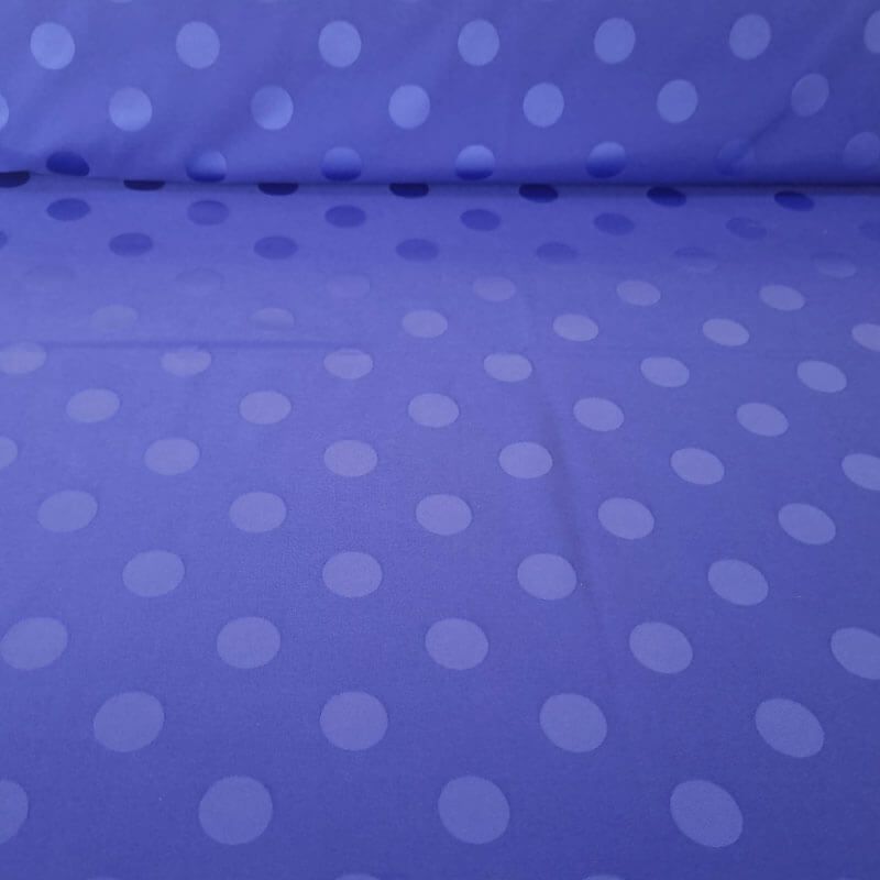 Tela de Satén Jacquard Azulina Lunares 2cm Reversible (ancho 1,45M)
