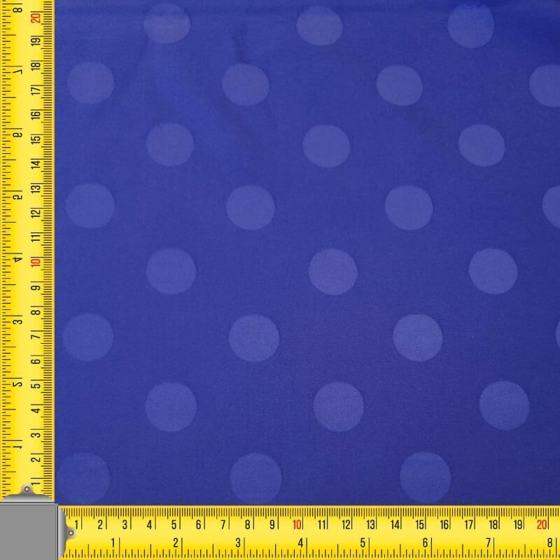 Tela de Satén Jacquard Azulina Lunares 2cm Reversible (ancho 1,45M) - Imagen 3