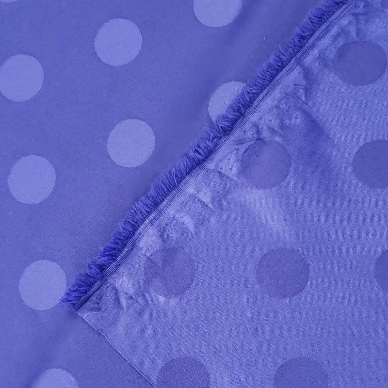 Tela de Satén Jacquard Azulina Lunares 2cm Reversible (ancho 1,45M) - Imagen 4