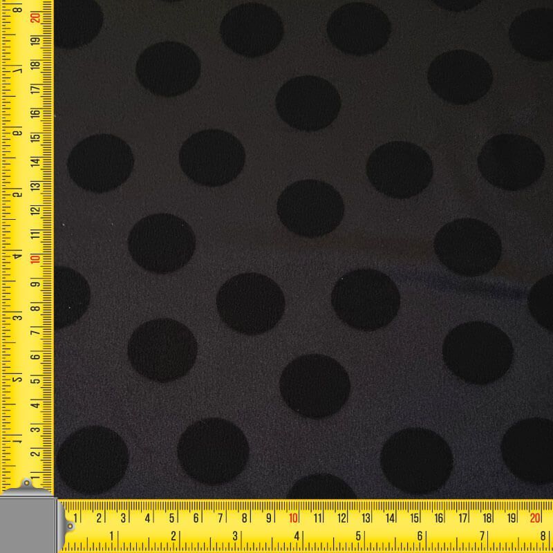 Tela de Satén Jacquard Negra Lunares 3cm Reversible (ancho 1,45M) - Imagen 4