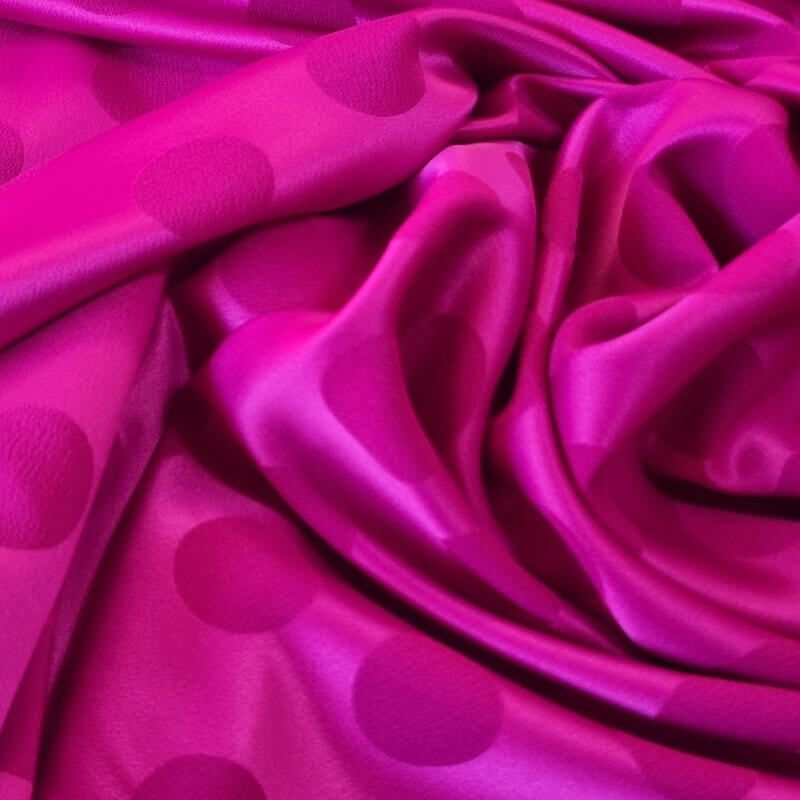 Tela de Satén Jacquard Buganvilla Lunares 3cm Reversible (ancho 1,45M) - Imagen 2