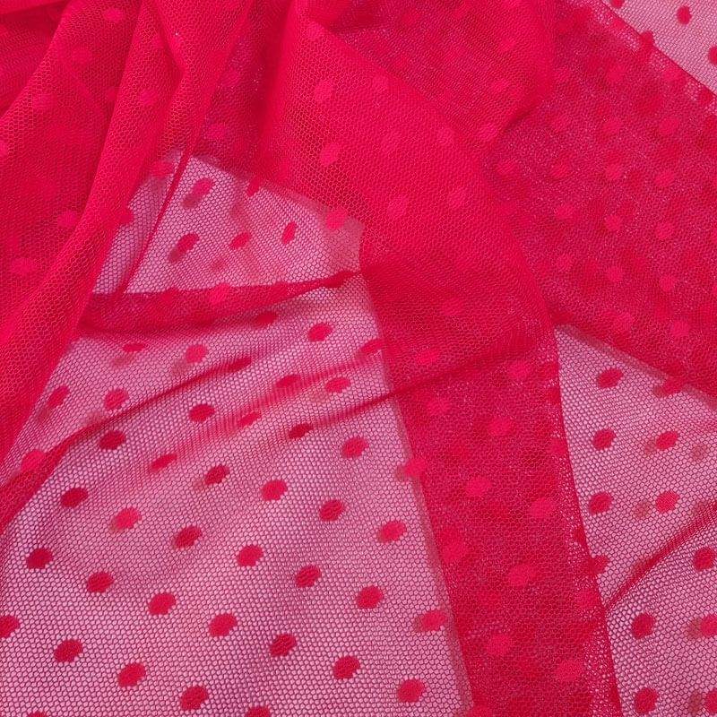 Tela de Tul Plumeti Mediano Roja (ancho 1,45M) - Imagen 3