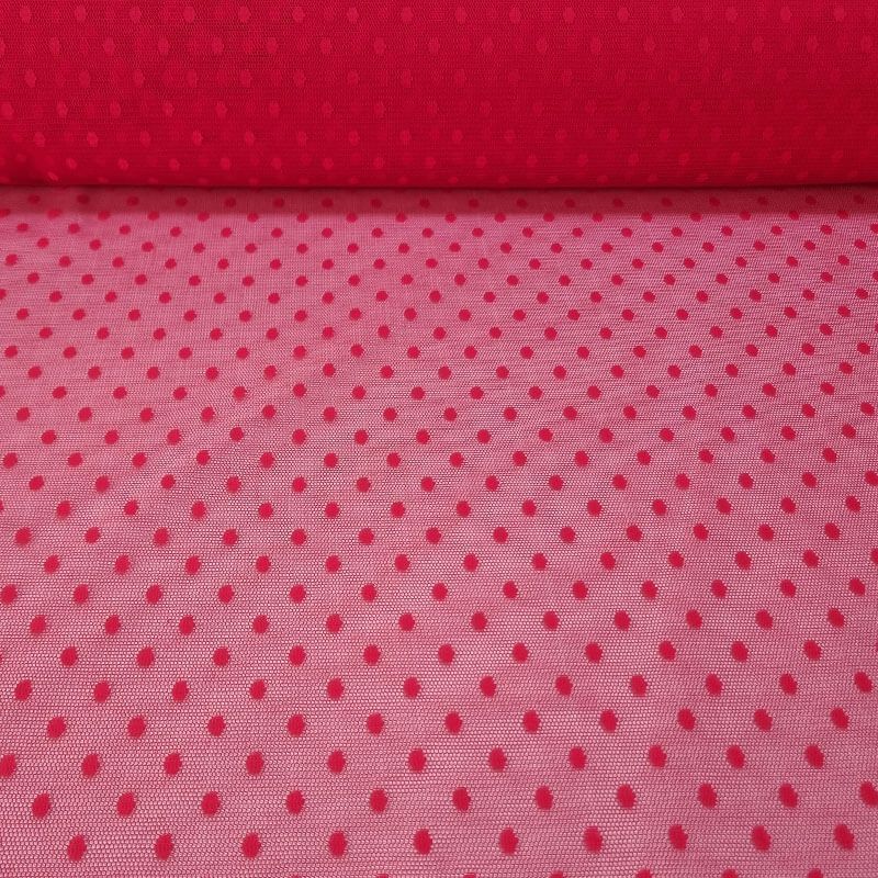 Tela de Tul Plumeti Mediano Roja (ancho 1,45M)