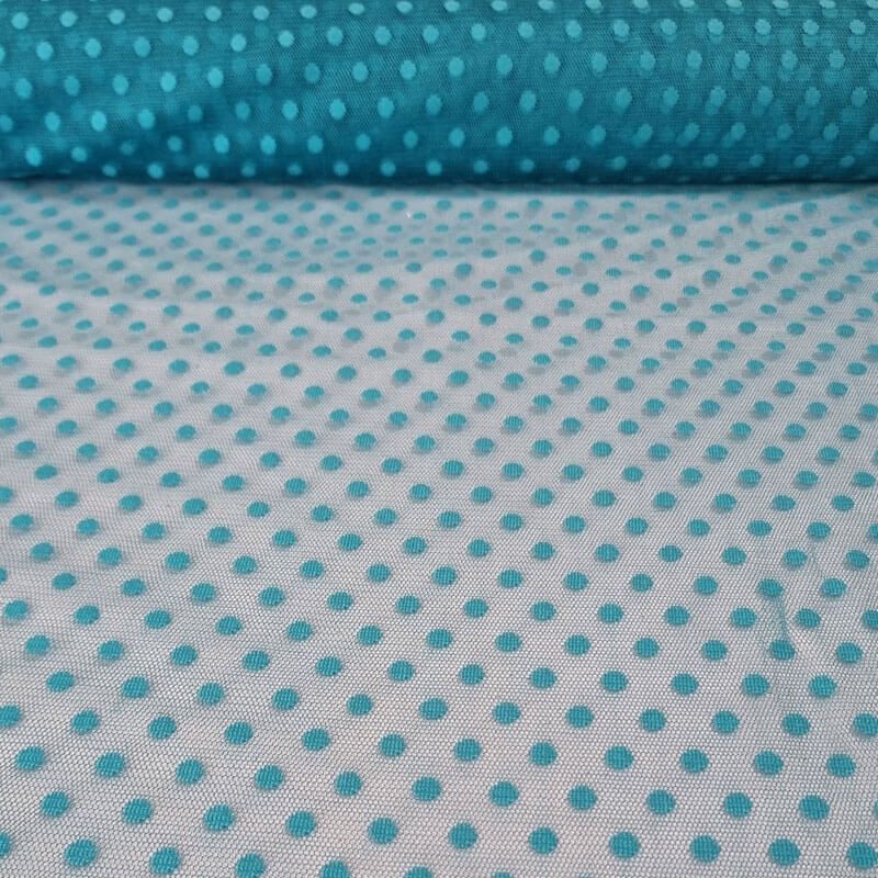 Tela de Tul Plumeti Grande Turquesa (ancho 1,45M)