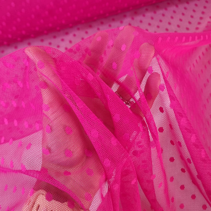 Tela de Tul Plumeti Mediano Fucsia (ancho 1,45M) - Imagen 2