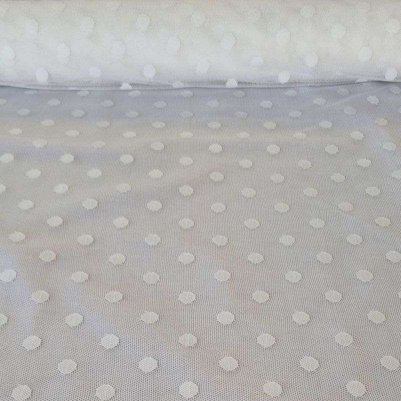 Tela de Tul Plumeti Grande Blanco Roto (ancho 1,45M)