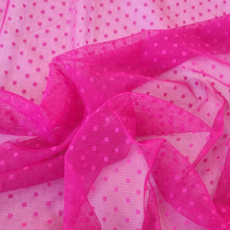 Tela de Tul Plumeti Mediano Buganvilla (ancho 1,45M) - Imagen 3