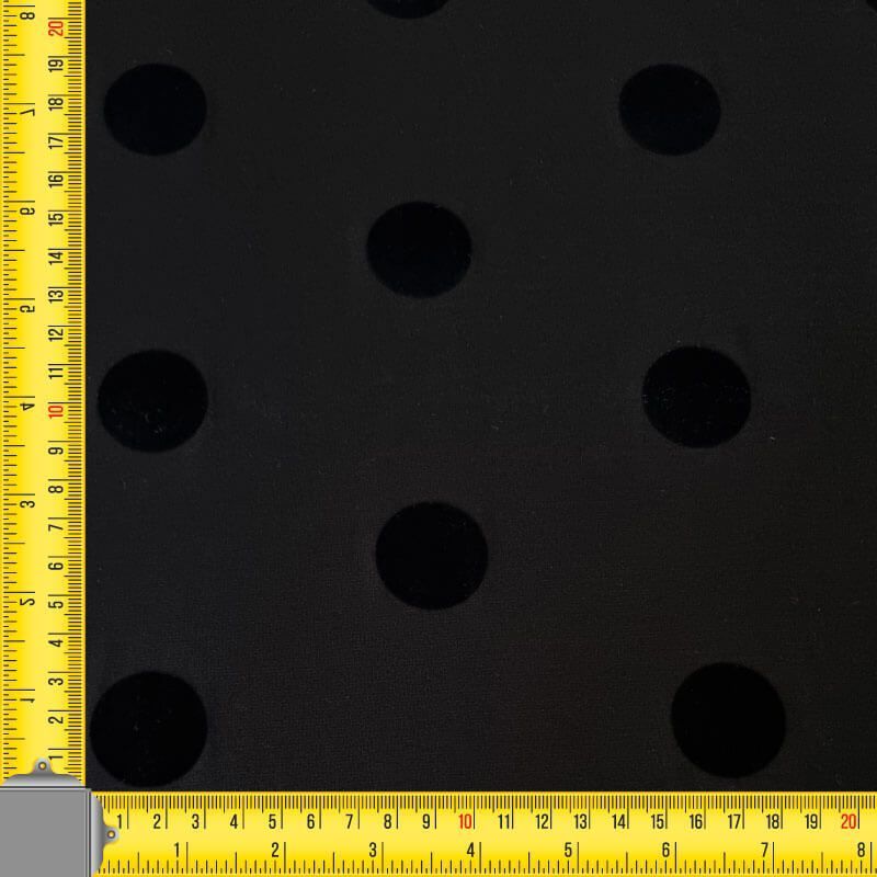 Tela de Punto Negra Lunar Flocado Terciopelo 3cm (ancho 1,45M) - Imagen 4