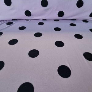 Tela de Punto Malva Lunar Flocado Terciopelo Negro 3cm (ancho 1,45M)
