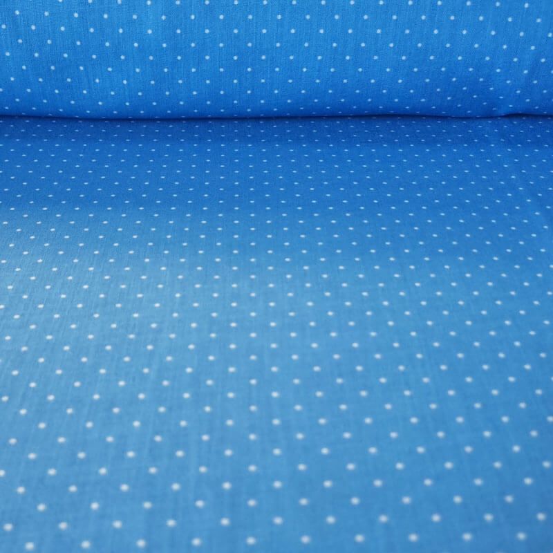 Tela de Lunares 2mm Efecto Lino Azul Tejano (ancho 1,50M)