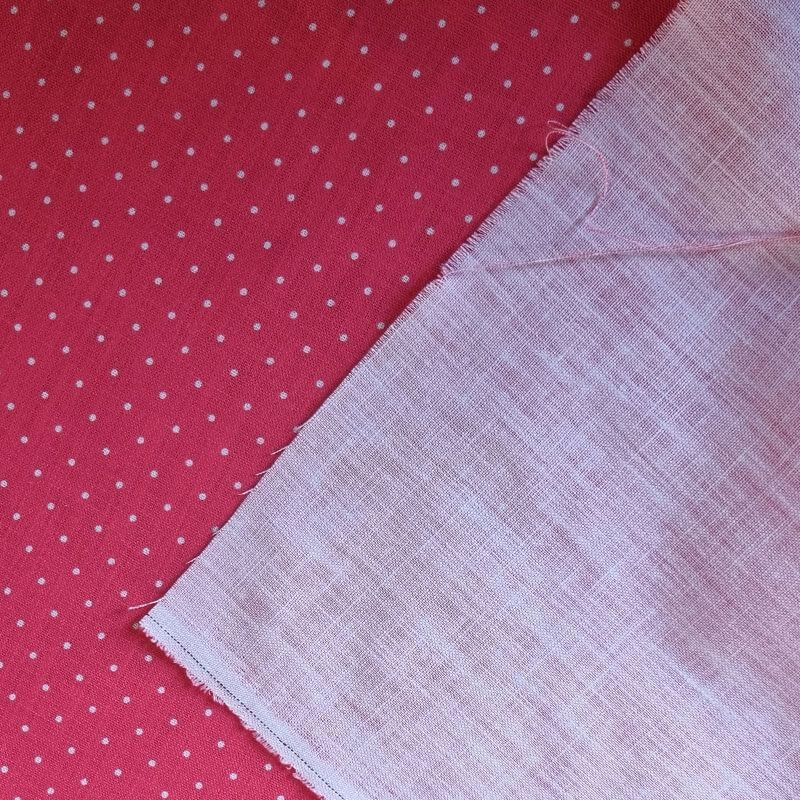 Tela de Lunares 2mm Efecto Lino Coral (ancho 1,50M) - Imagen 3