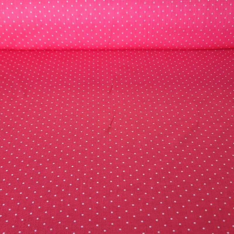 Tela de Lunares 2mm Efecto Lino Coral (ancho 1,50M)