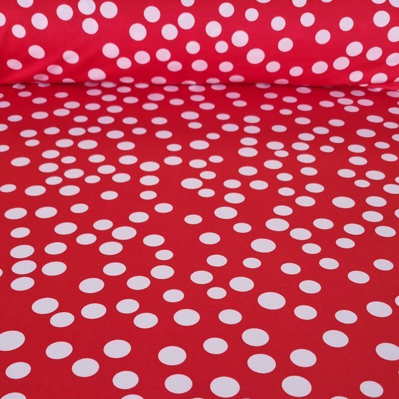 Tela de Punto Roja Lunar Grande Blanco 2/1,5cm (ancho 1,45M)
