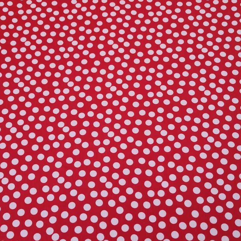 Tela de Punto Roja Lunar Mediano Blanco 1cm (ancho 1,45M) - Imagen 3