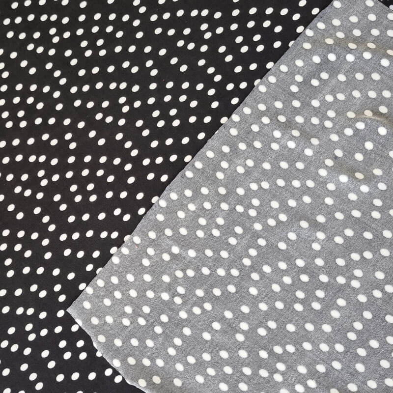 Tela de Punto Negra Lunar Pequeño Blanco 5mm (ancho 1,45M) - Imagen 4