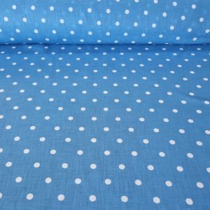 Tela de Lunares 1cm Efecto Lino Azul Tejano (ancho 1,50M)