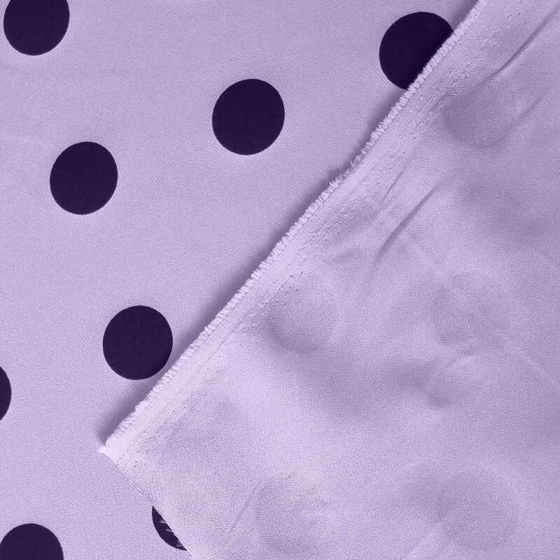 Tela Bielástica Malva con Lunares Negros de 3cm (ancho 1,50M) - Imagen 4