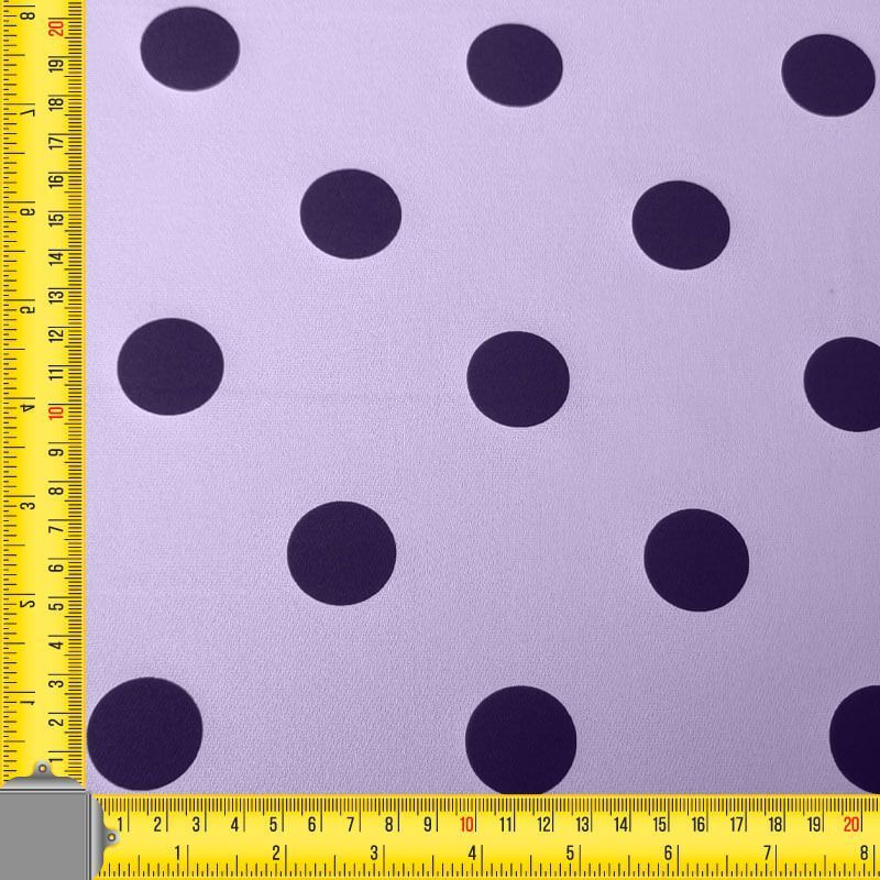 Tela Bielástica Malva con Lunares Negros de 3cm (ancho 1,50M) - Imagen 3