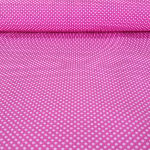 Tela de Popelín Fucsia Lunar Blanco 3mm (ancho 1,60M)